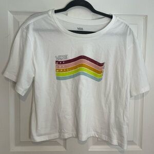 NWOT Vans Vintage Rainbow Off the Wall Cropped Tee